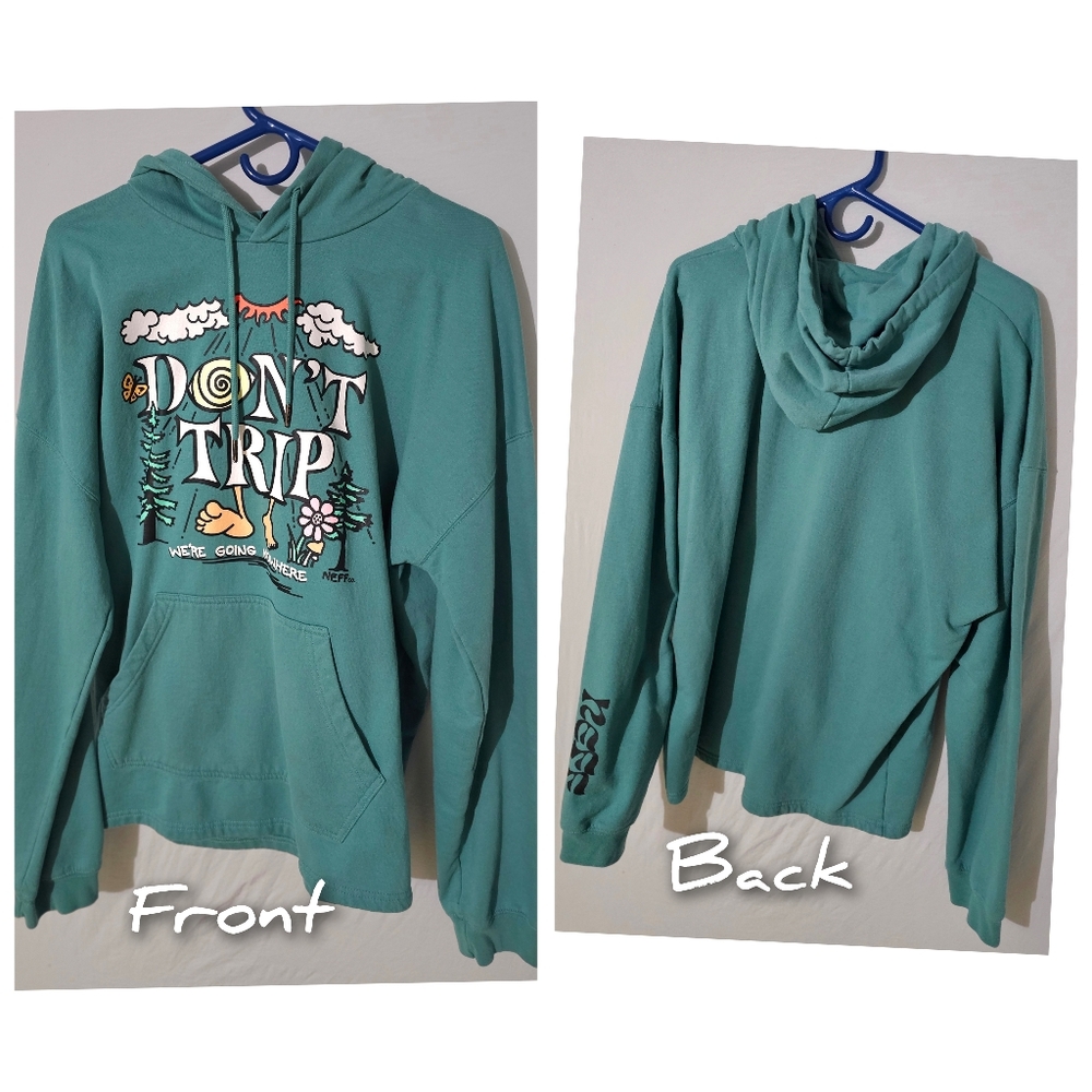Don't Trip Graphic Hoodie - Teal